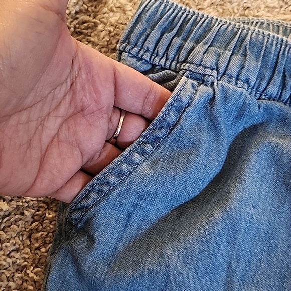 The Children's Place Light Blue Denim-Look Elastic Waist Shorts - Picture 4 of 5